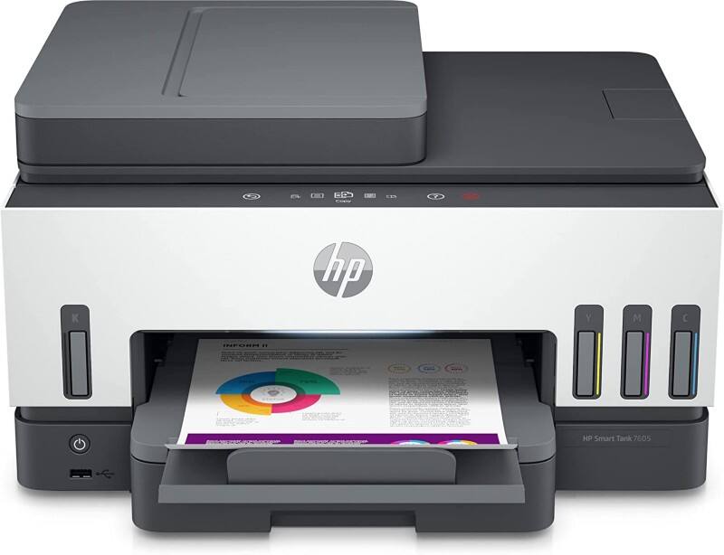 HP Smart Tank 7605 Colour Inkjet Multifunction Printer A4 Grey  
