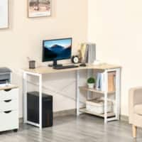 HOMCOM Home Office Desk Oak 1 Pedestal 725 (W) x 1,200 (D) x 765 (H) mm MDF (Medium-Density Fibreboard), Metal