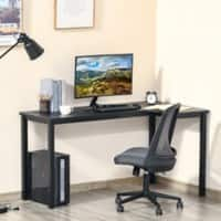 HOMCOM Desk L-Shape Metal, Particle Board Black 810 x 760 mm