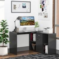 HOMCOM L Shaped Desk Black 1,150 x 760 mm