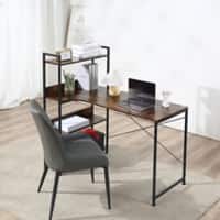 HOMCOM Desk with Shelves Black 700 x 1,200 mm