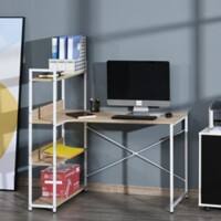 HOMCOM Desk with Shelves White 700 x 1,200 mm