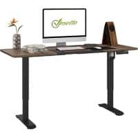 Vinsetto Sit Stand Desk Black Teak T-Foot 1,400 (W) x 700 (D) x 1,160 (H) mm Metal, Particle Board