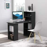 HOMCOM Computer Desk Black Rubberwood Base panel 550 (W) x 1,200 (D) x 1,200 (H) mm Particle Board