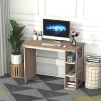 HOMCOM Home Office Desk Oak 1 Pedestal 550 (W) x 1,000 (D) x 740 (H) mm Particle Board