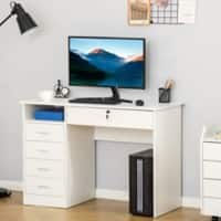 HOMCOM Desk with Shelves White 500 x 760 mm