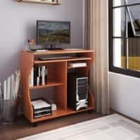 HOMCOM Computer Desk Cherry H-Frame 800 (W) x 480 (D) x 760 (H) mm Particle Board, Plastic, Steel