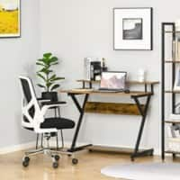 HOMCOM Computer Desk Medium-Density Fibreboard, Steel Black 600 x 855 mm