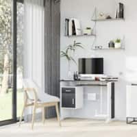 HOMCOM Computer Desk Black Oak T-Foot 1 Drawer 520 (W) x 1,000 (D) x 750 (H) mm MDF (Medium-Density Fibreboard), Steel