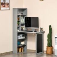 HOMCOM Desk with Shelves Grey 510 x 1,530 mm