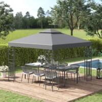 OutSunny Gazebo 2.95 x 2.6 m Alloy Steel, Aluminium, Metal, Polyester Grey