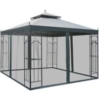 OutSunny Gazebo with Mesh Curtain Grey