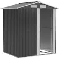 OutSunny Garden Shed Outdoor 152 x 132 x 188 cm Steel Grey