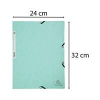 Exacompta Aquarel 3 Flap Folder A4 Mottled Pressboard 320 x 240 mm Pastel Green Pack of 5
