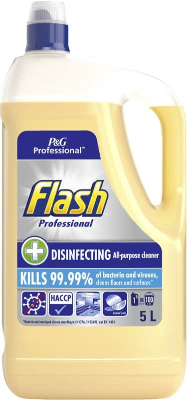 Flash Disinfecting Multipurpose Cleaner Liquid Lemon 5 L