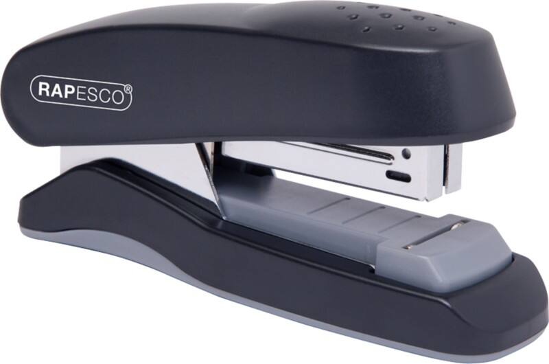 Rapesco Flat Clinch Stapler Half strip 25 Sheets Black 24/6, 26/6 Plastic