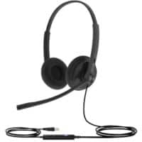 Yealink UH34 Lite Dual Teams Wired Headset Over-the-head Corded without bluetooth Noise Cancelling Microphone Stereo Black