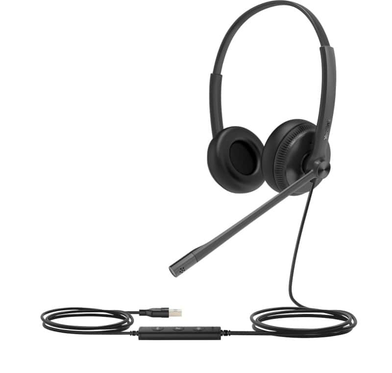 Yealink UH34 Dual UC Wired Headset Over-the-head Noise Cancelling Microphone Yes Stereo Black