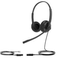 Yealink YHS34 Dual Wired Headset Over-the-head Corded without bluetooth Noise Cancelling Microphone Stereo Black