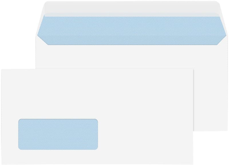 Blake Purely Envelopes DL White Window 220 (W) x 110 (H) mm Peel and Seal 100 gsm Pack of 250
