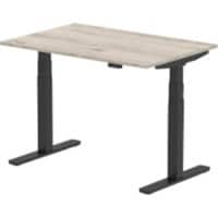 dynamic Air Sit Stand Desk Rectangular Grey Oak T-Foot 1,200 (W) x 800 (D) x 665 (H) mm MFC (Melamine Faced Chipboard)