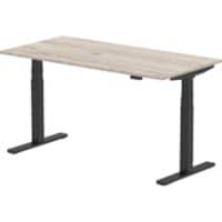 dynamic Air Sit Stand Desk Rectangular Grey Oak T-Foot 1,600 (W) x 800 (D) x 665 (H) mm MFC (Melamine Faced Chipboard)