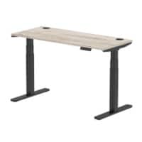 dynamic Air Sit Stand Desk Rectangular Grey Oak T-Foot 2 Drawers 1,400 (W) x 600 (D) x 665 (H) mm MFC (Melamine Faced Chipboard)
