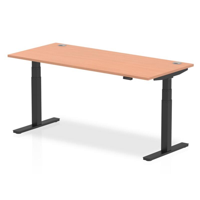 dynamic Air Sit Stand Desk Rectangular Beech T-Foot 1,800 (W) x 800 (D) x 665 (H) mm MFC (Melamine Faced Chipboard)