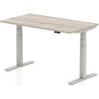 dynamic Air Sit Stand Desk Rectangular Grey Oak T-Foot 1,400 (W) x 800 (D) x 665 (H) mm MFC (Melamine Faced Chipboard)