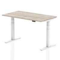 dynamic Air Sit Stand Desk Rectangular Grey Oak T-Foot 1,400 (W) x 800 (D) x 665 (H) mm MFC (Melamine Faced Chipboard)
