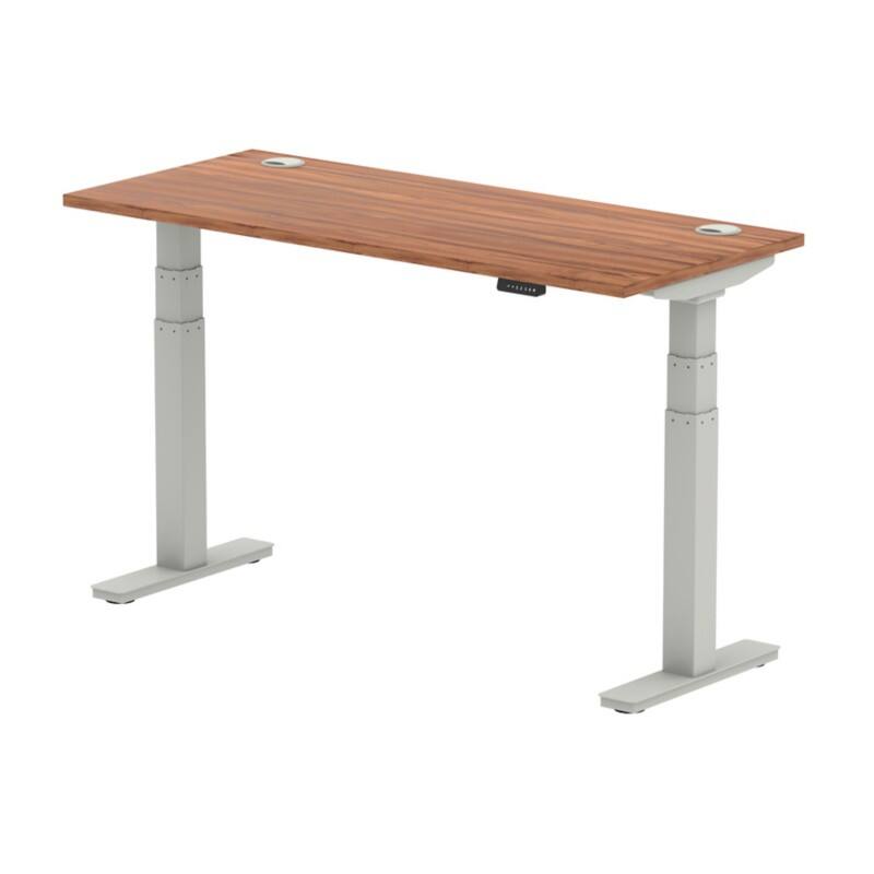 dynamic Air Sit Stand Desk Rectangular Walnut T-Foot 1,400 (W) x 600 (D) x 665 (H) mm MFC (Melamine Faced Chipboard)