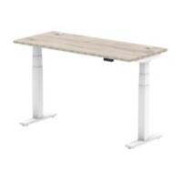 dynamic Air Sit Stand Desk Rectangular Grey Oak T-Foot 1,400 (W) x 600 (D) x 665 (H) mm MFC (Melamine Faced Chipboard)
