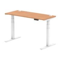 dynamic Air Sit Stand Desk Rectangular Oak T-Foot 1,400 (W) x 600 (D) x 665 (H) mm MFC (Melamine Faced Chipboard)