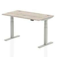 dynamic Air Sit Stand Desk Rectangular Grey Oak T-Foot 1,400 (W) x 800 (D) x 665 (H) mm MFC (Melamine Faced Chipboard)