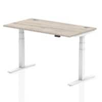 dynamic Air Sit Stand Desk Rectangular Grey Oak T-Foot 1,400 (W) x 800 (D) x 665 (H) mm MFC (Melamine Faced Chipboard)