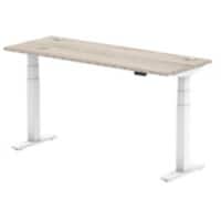 dynamic Air Sit Stand Desk Rectangular Grey Oak T-Foot 1,600 (W) x 600 (D) x 665 (H) mm MFC (Melamine Faced Chipboard)