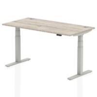 dynamic Air Sit Stand Desk Rectangular Grey Oak T-Foot 1,600 (W) x 800 (D) x 665 (H) mm MFC (Melamine Faced Chipboard)