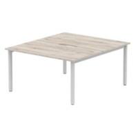 dynamic Evolve Plus Back to Back Desk Rectangular Grey Oak H-Frame 1,400 (W) x 1,600 (D) x 750 (H) mm MFC (Melamine Faced Chipboard)