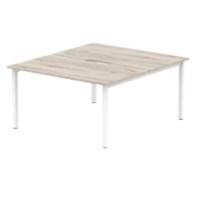 dynamic Evolve Plus Back to Back Desk Rectangular Grey Oak H-Frame 1,400 (W) x 1,600 (D) x 750 (H) mm MFC (Melamine Faced Chipboard)
