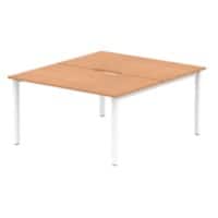 dynamic Evolve Plus Back to Back Desk Rectangular Oak H-Frame 1,400 (W) x 1,600 (D) x 750 (H) mm MFC (Melamine Faced Chipboard)
