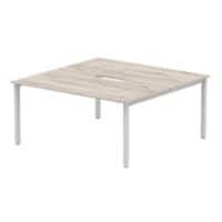 dynamic Evolve Plus Back to Back Desk Rectangular Grey Oak H-Frame 1,600 (W) x 1,600 (D) x 750 (H) mm MFC (Melamine Faced Chipboard)