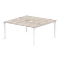 dynamic Evolve Plus Back to Back Desk Rectangular Grey Oak H-Frame 1,600 (W) x 1,600 (D) x 750 (H) mm MFC (Melamine Faced Chipboard)