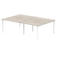 dynamic Evolve Plus Back to Back Desk Rectangular Grey Oak H-Frame 2,400 (W) x 1,600 (D) x 750 (H) mm MFC (Melamine Faced Chipboard)