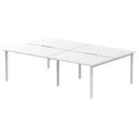 dynamic Evolve Plus Back to Back Desk Rectangular White H-Frame 2,400 (W) x 1,600 (D) x 750 (H) mm MFC (Melamine Faced Chipboard)