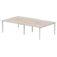dynamic Evolve Plus Back to Back Desk Rectangular Grey Oak H-Frame 2,800 (W) x 1,600 (D) x 750 (H) mm MFC (Melamine Faced Chipboard)