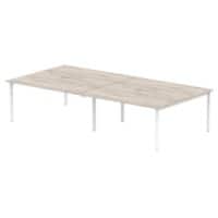 dynamic Evolve Plus Back to Back Desk Rectangular Grey Oak H-Frame 3,200 (W) x 1,600 (D) x 750 (H) mm MFC (Melamine Faced Chipboard)