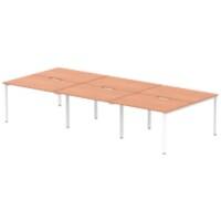 dynamic Evolve Plus Back to Back Desk Rectangular Beech H-Frame 3,600 (W) x 1,600 (D) x 750 (H) mm MFC (Melamine Faced Chipboard)