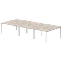 dynamic Evolve Plus Back to Back Desk Rectangular Grey Oak H-Frame 3,600 (W) x 1,600 (D) x 750 (H) mm MFC (Melamine Faced Chipboard)