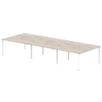 dynamic Evolve Plus Back to Back Desk Rectangular Grey Oak H-Frame 4,200 (W) x 1,600 (D) x 750 (H) mm MFC (Melamine Faced Chipboard)