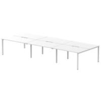 dynamic Evolve Plus Back to Back Desk Rectangular White H-Frame 4,200 (W) x 1,600 (D) x 750 (H) mm MFC (Melamine Faced Chipboard)